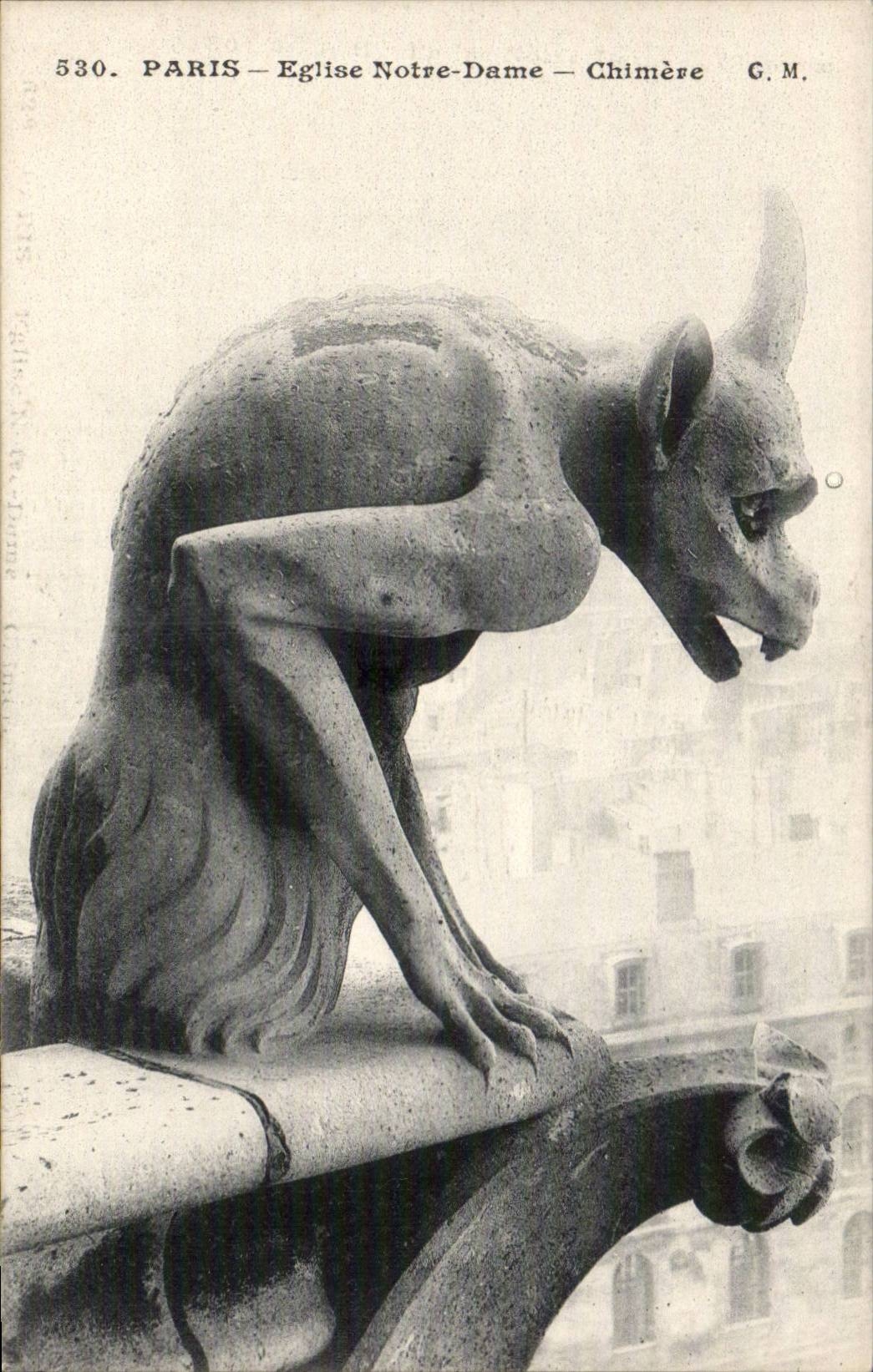 Paris CPA Eglise notre Dame La chimere
