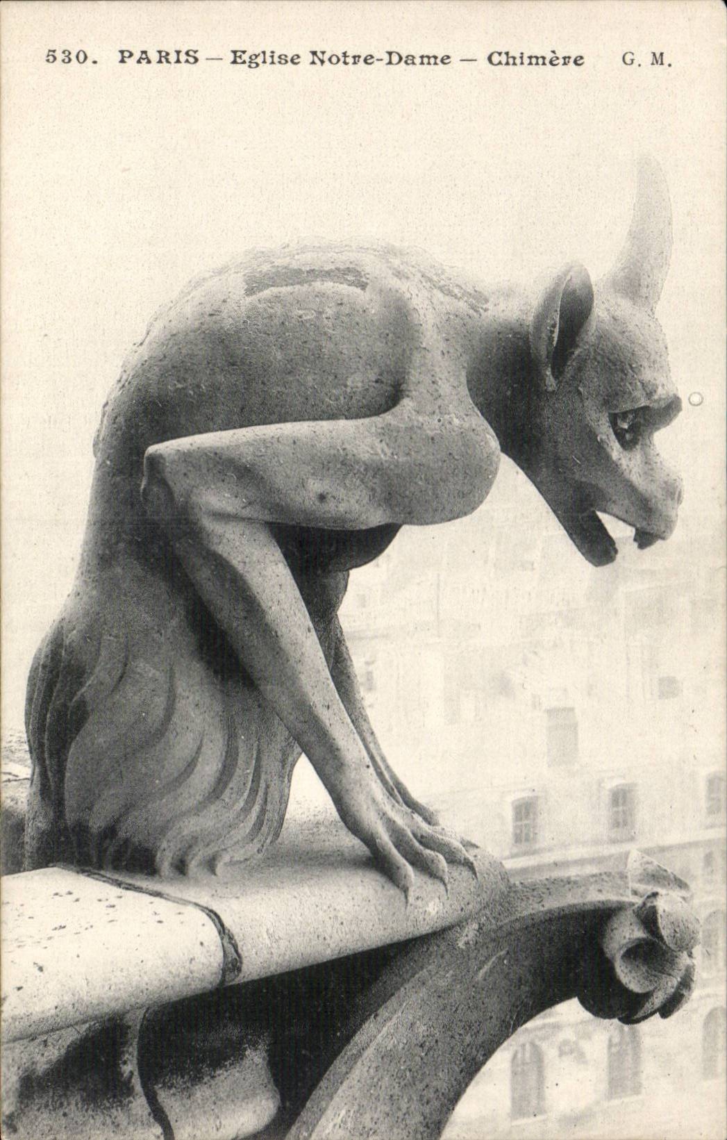 Paris CPA Eglise notre Dame La chimere