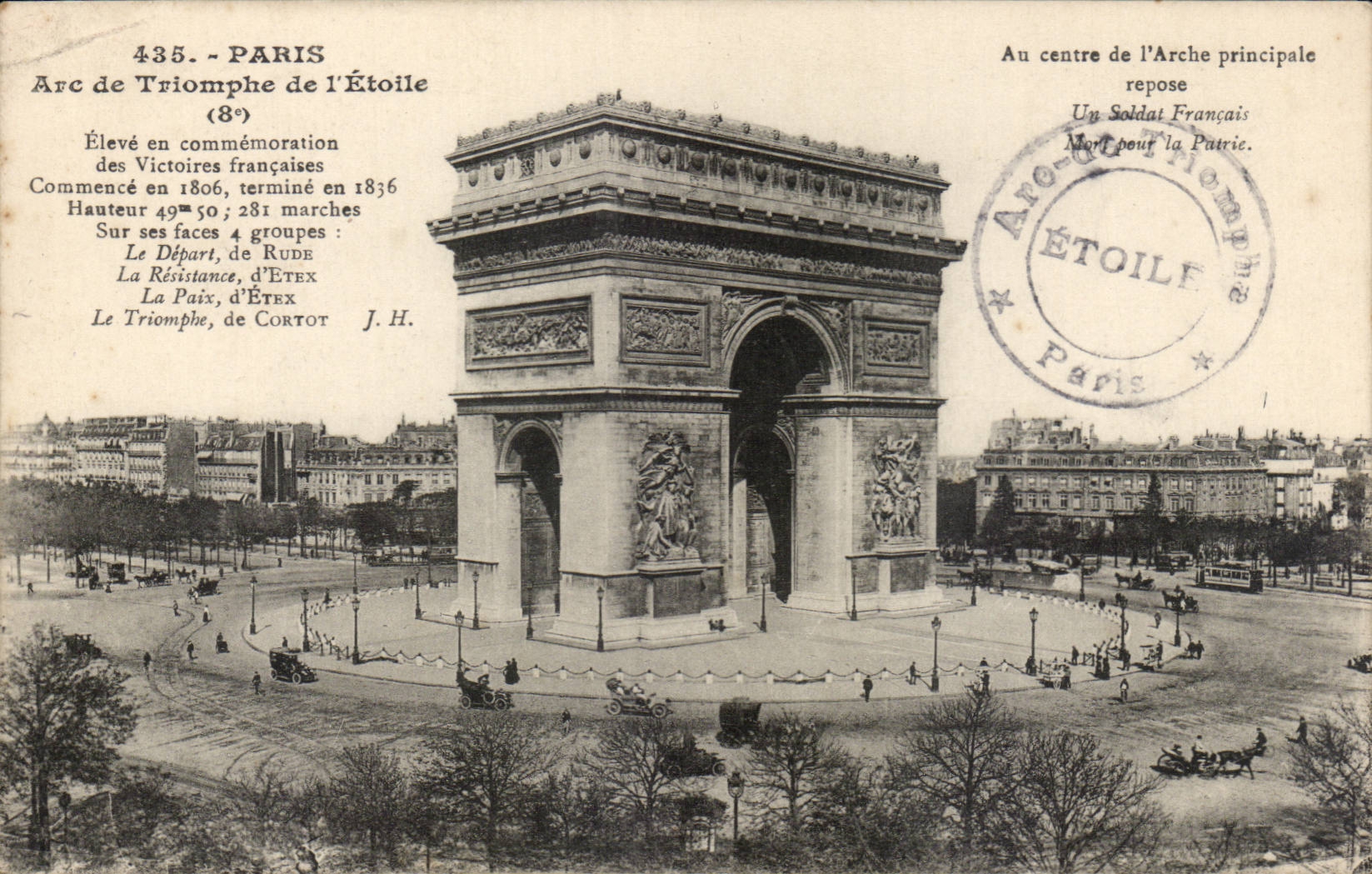 Paris CPA Arc de triomphe 