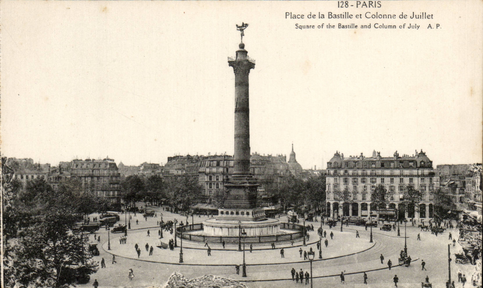 Paris CPA Place de la Bastille et colonne de Juillet