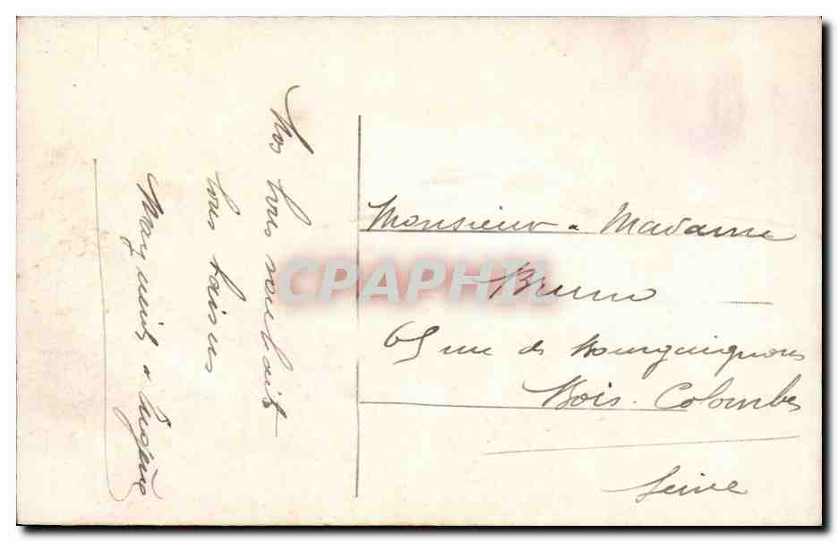 Femme en robe verte tenant des fleurs — Bonne Année — éditeur anonyme, n° 473 — Verso
