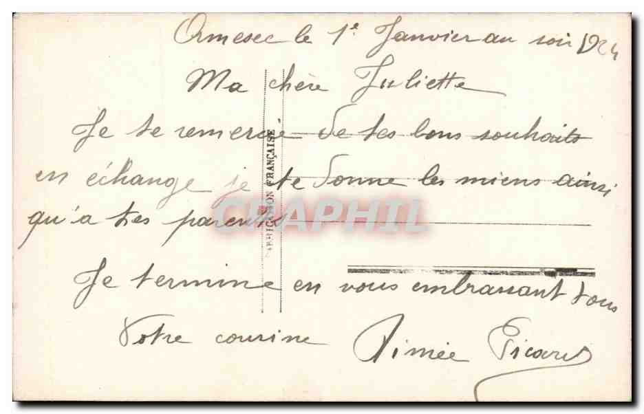 CPA Fantaisie Femme — Verso