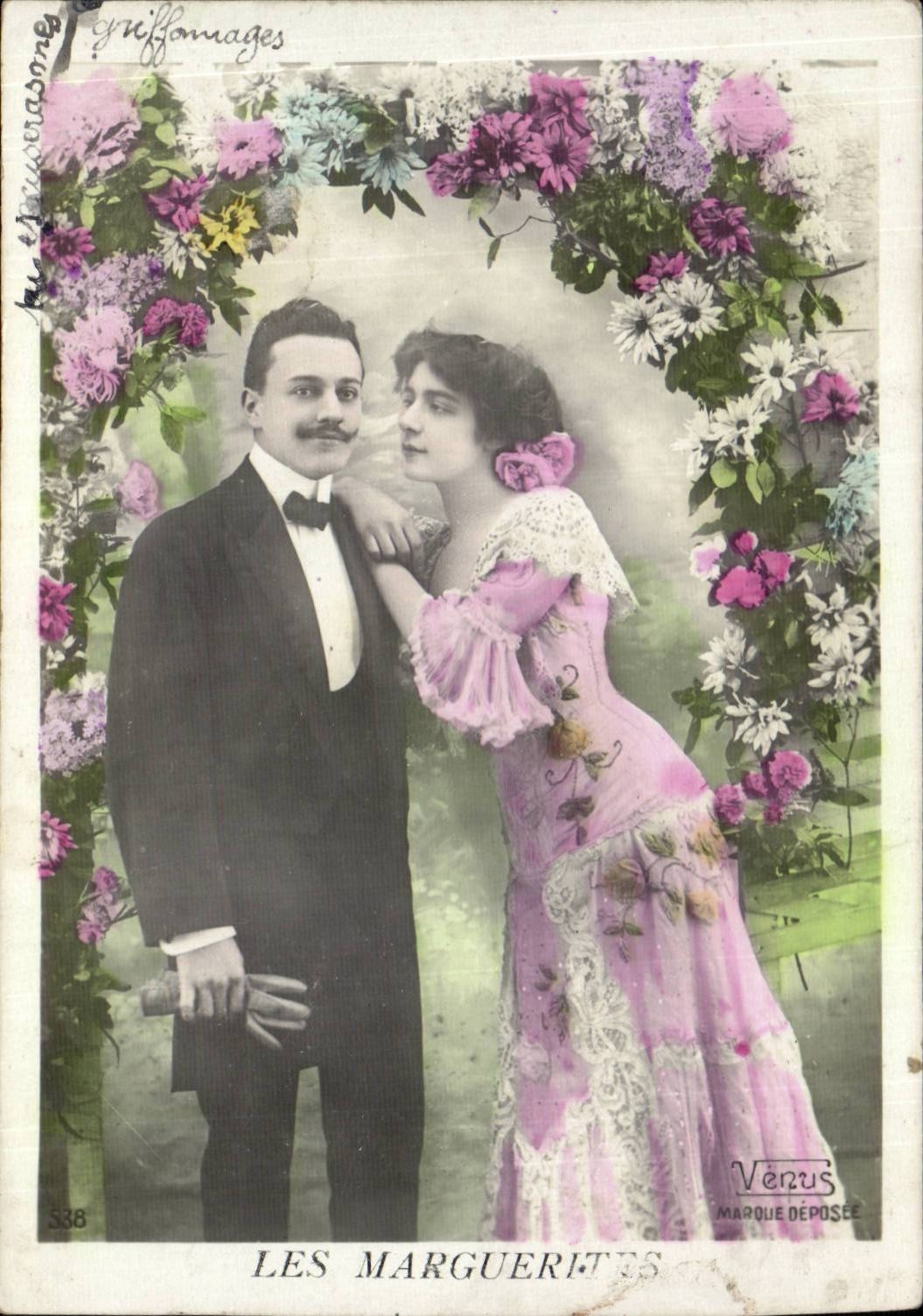 Les Marguerites — couple en tenue de soirée — Venus MARQUE DÉPOSÉE, n° 338