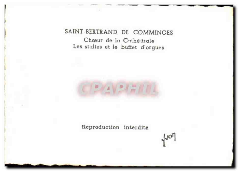 Saint Bertrand de Comminges CPA Choeur de la cathedrale Les stalles et le buffet d' orgues orgue — Verso