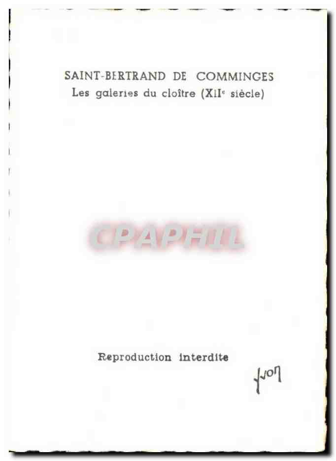 Saint Bertrand de Comminges CPA Les galeries du cloitre — Verso