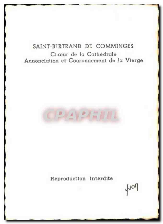Saint Bertrand de Comminges CPA Choeur de la cathedrale Annonciation et couronnement de la vierge — Verso
