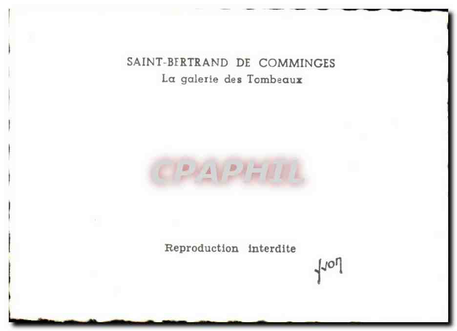 Saint Bertrand de Comminges CPA la galerie des tombeaux — Verso