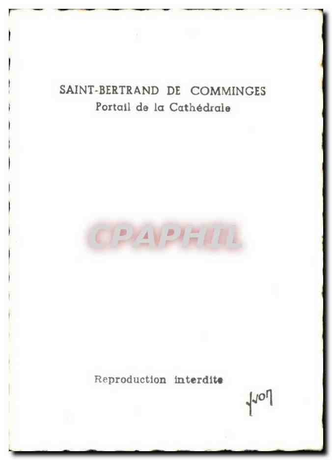Saint Bertrand de Comminges CPA portail de la cathedrale — Verso