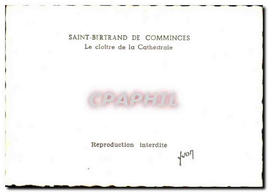 Saint Bertrand de Comminges CPA Le cloitre de la cathedrale — Verso