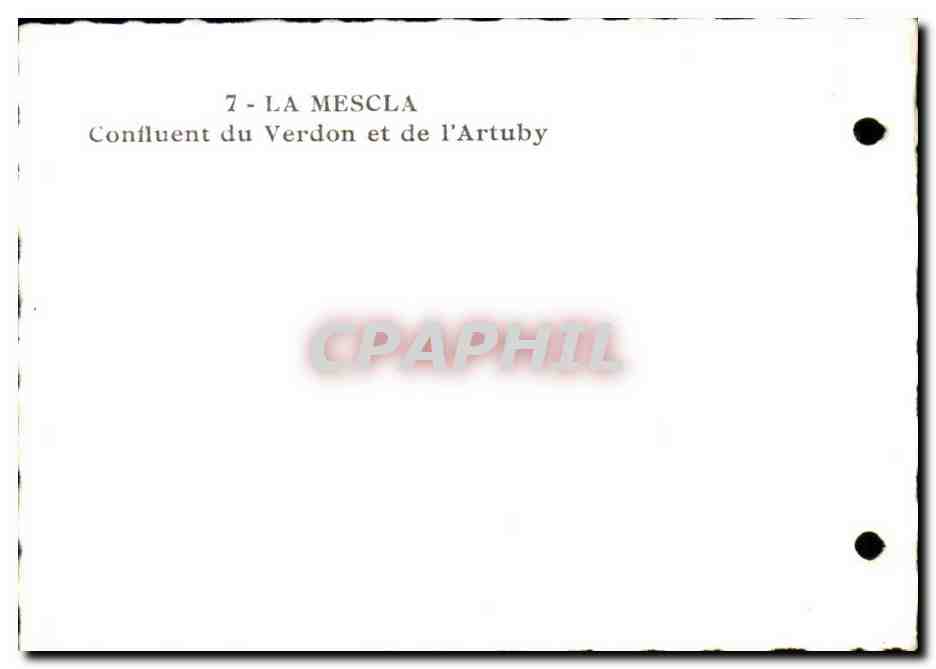 La Mescla — Confluent du Verdon et de l'Artuby — CPAPHIL — Rückseite