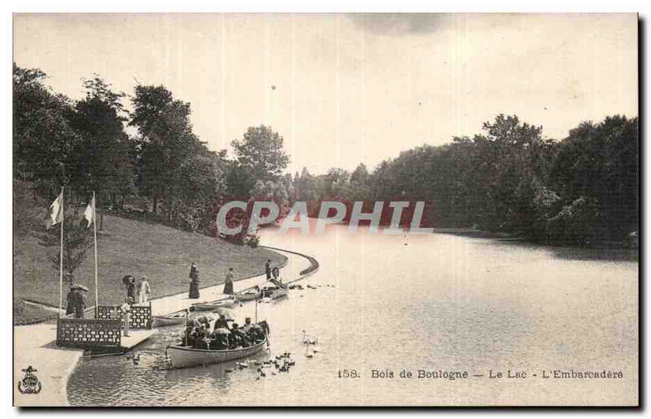 CPA Paris Bois de Boulogne Le lac Embarcadere