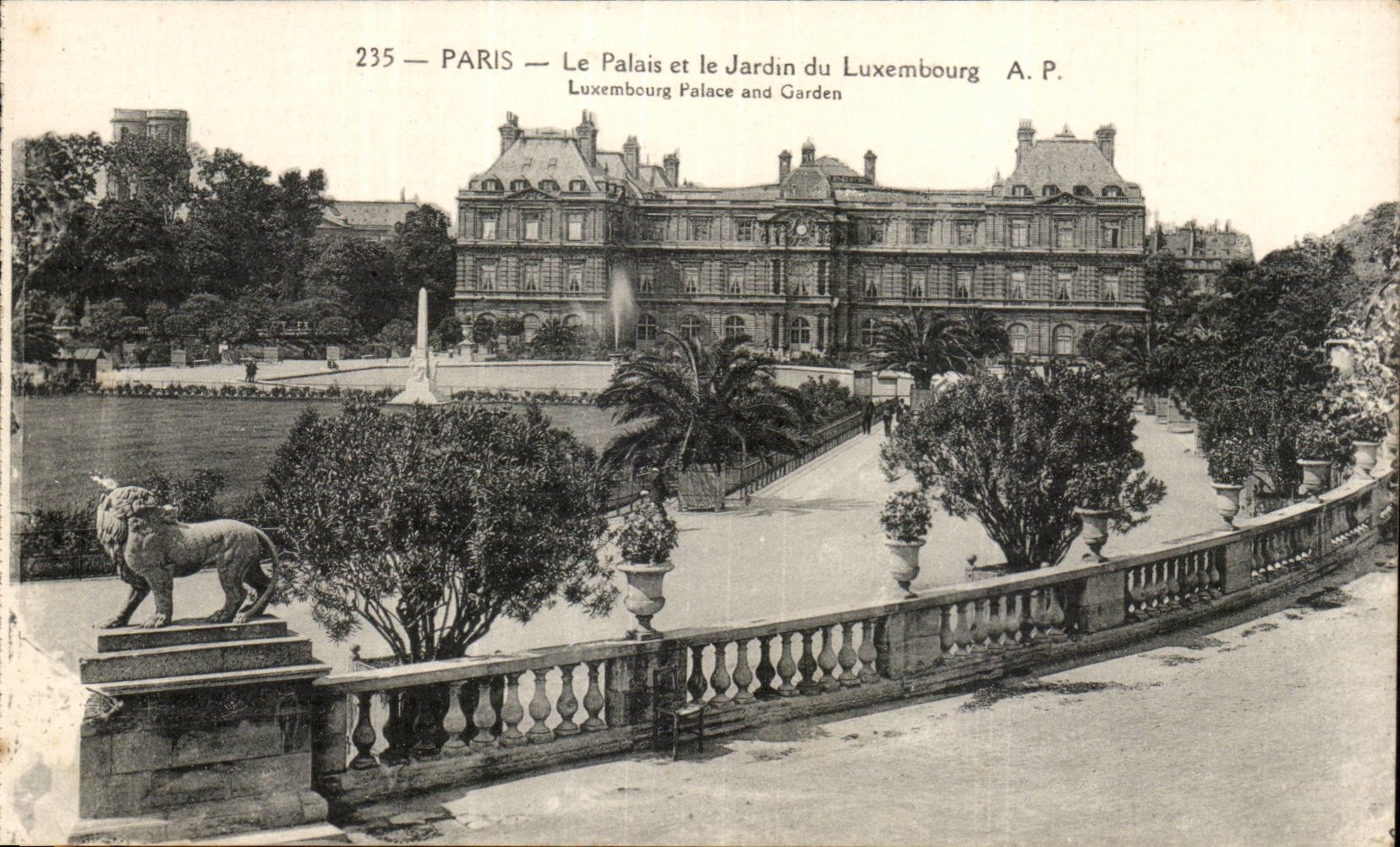 CPA Paris Palais et Jardin du Luxembourg Lion