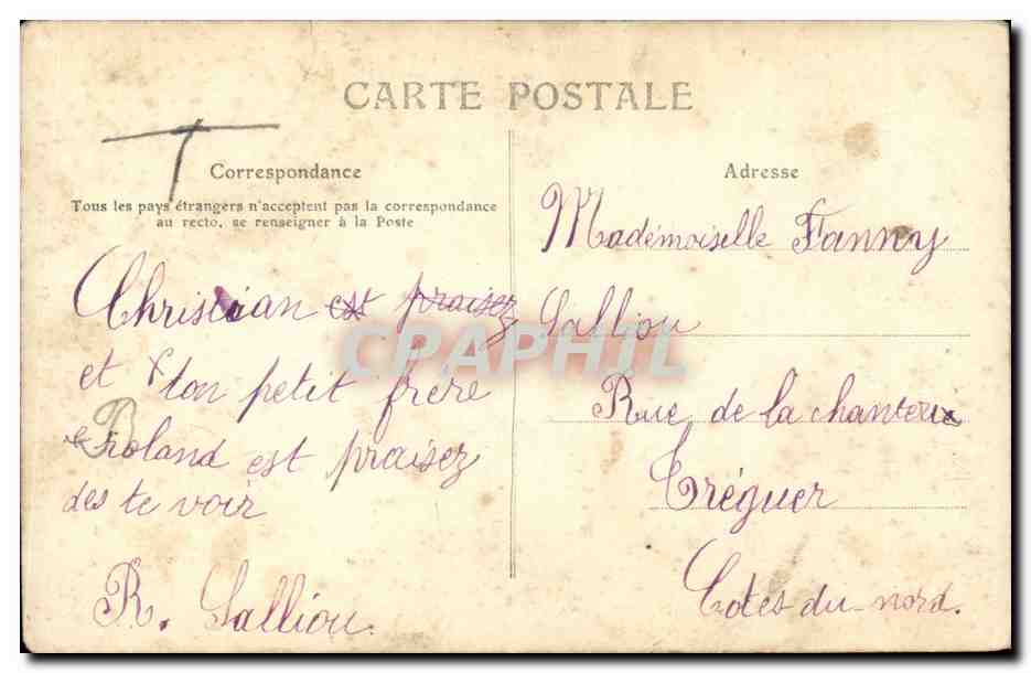 CPA Fantaisie ZEppelin Dirigeable Ballon Enfants — Verso