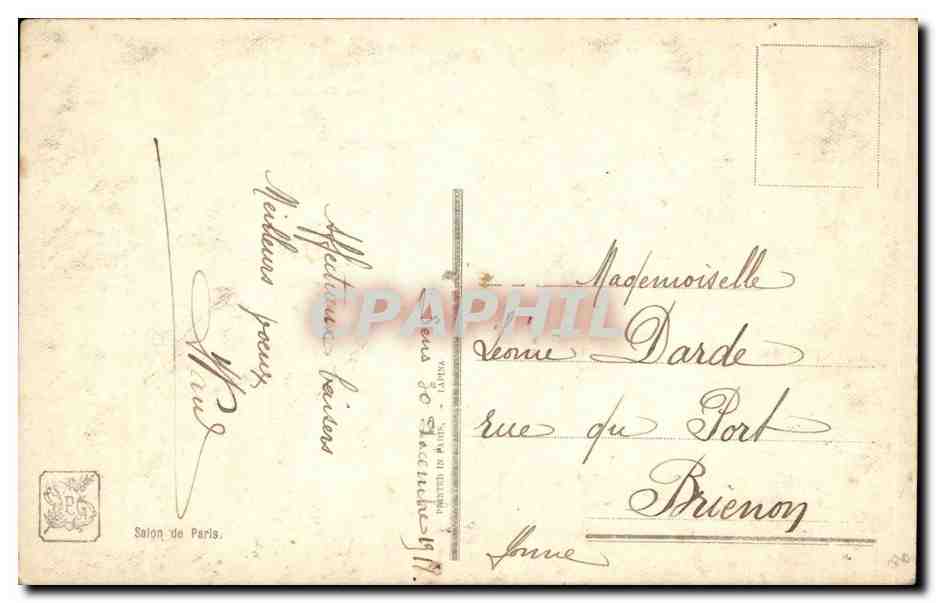 CPA Salon de Paris Vauthrin Barques fuyant l'orage — Verso