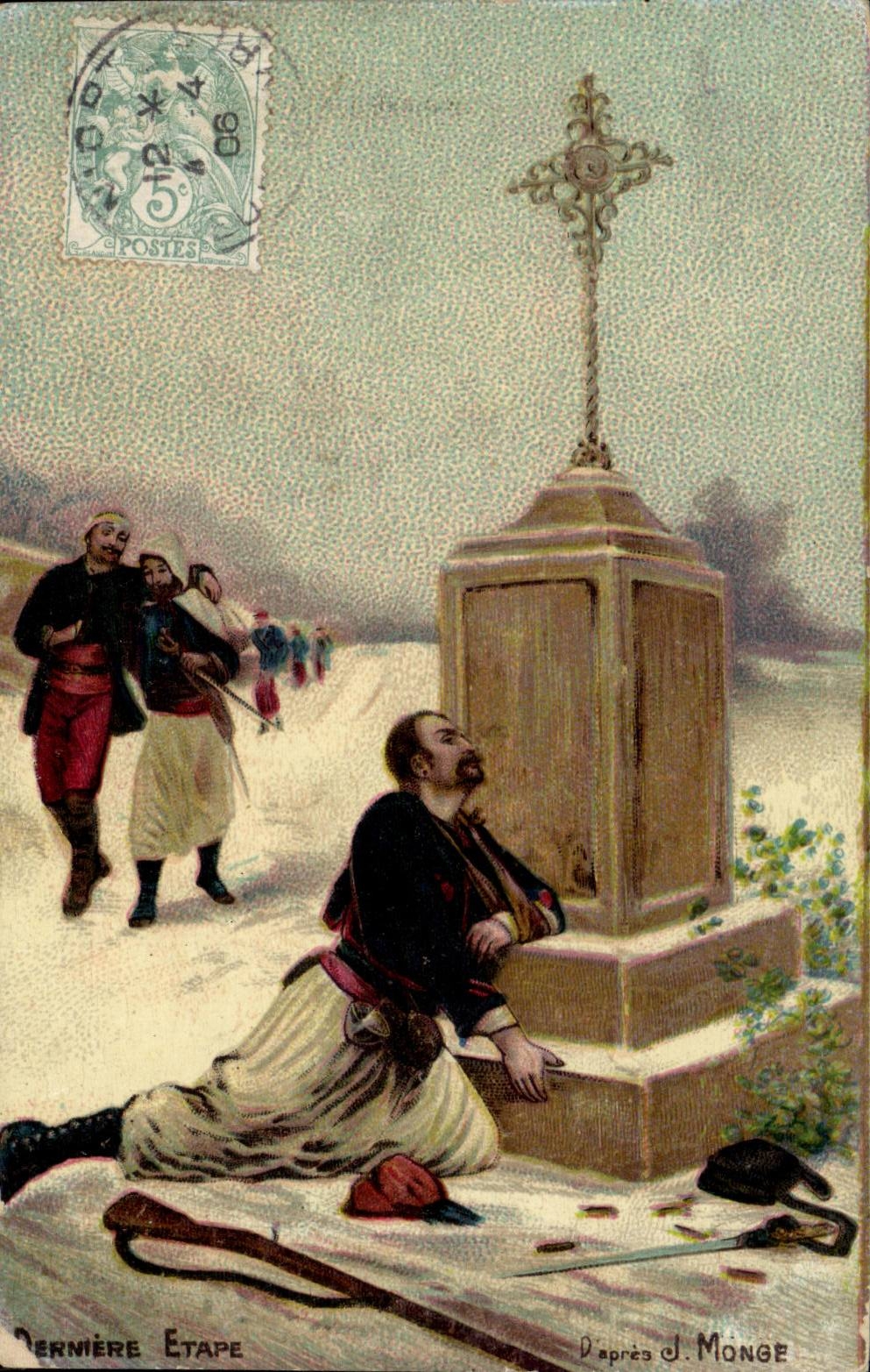 CPA Fantaisie Zouave Militaria 