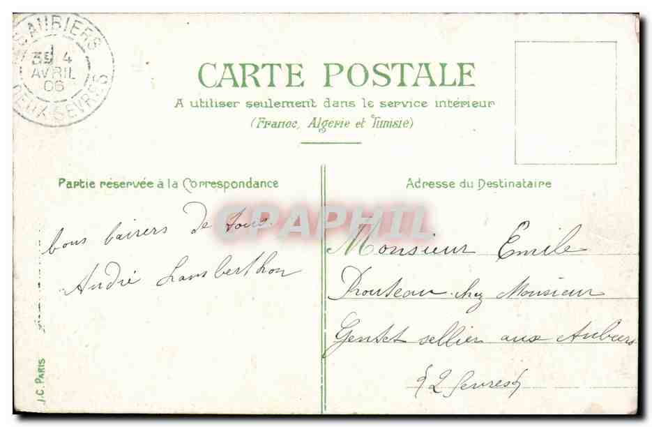CPA Fantaisie Zouave Militaria  — Rückseite