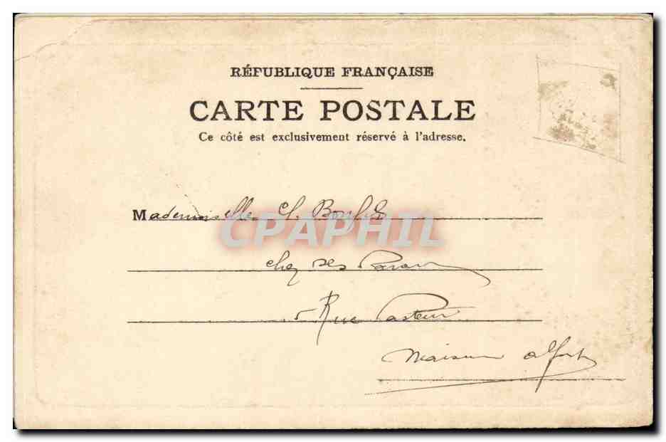 CPA Fantaisie Enfant lapin rabbit Paques Easter — Verso