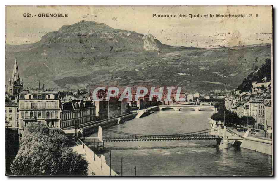 Grenoble CPA Panorama des quais et la Mouchereotte