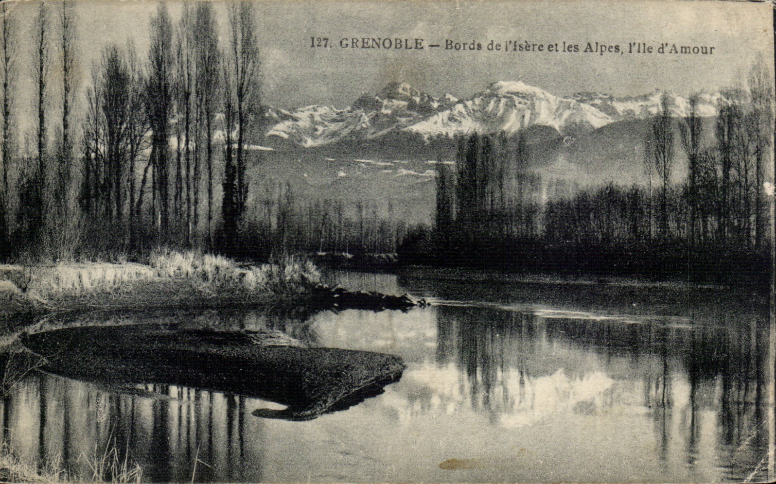 Grenoble CPA Bords de l'isere et les Alpes l'ile d'amour