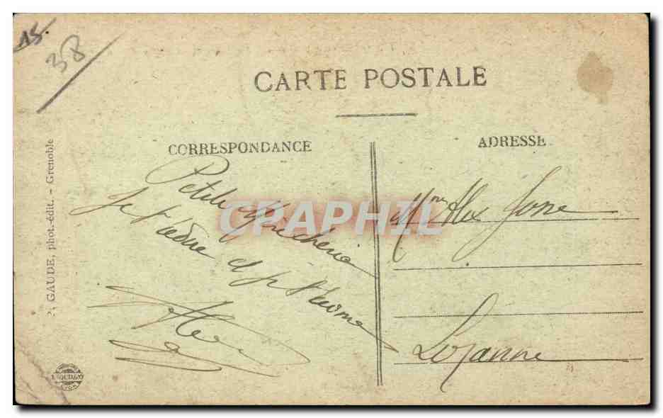 Grenoble CPA Bords de l'isere et les Alpes l'ile d'amour — Verso