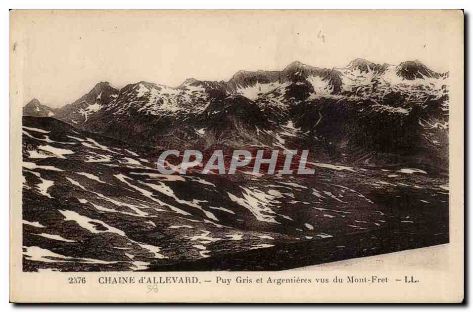 Chaîne d'Allevard — Puy Gris et Argentières vus du Mont-Fret — LL. — n° 2376