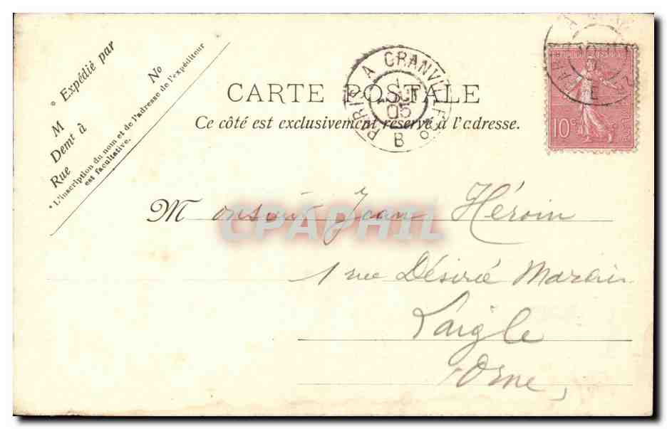 Paris CPA Palais des Beaux Arts — Verso