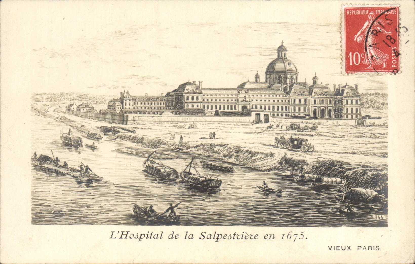 Paris CPA L' hopital de la Salpetriere en 1675