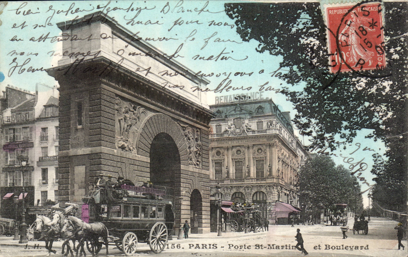 Paris CPA Porte St Martin et boulevard