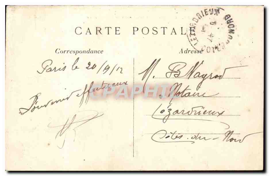 Paris CPA Boulevard de la Madeleine — Verso