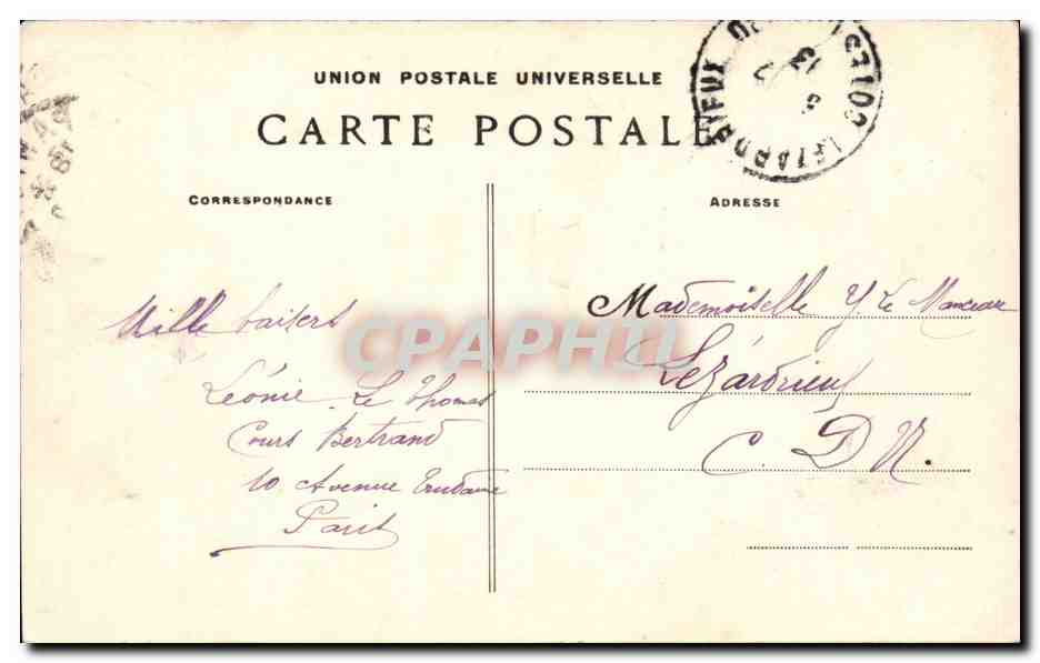 Paris CPA la rue Guerande et l'avenue Trudaire a vol d'oiseau Montmartre — Rückseite