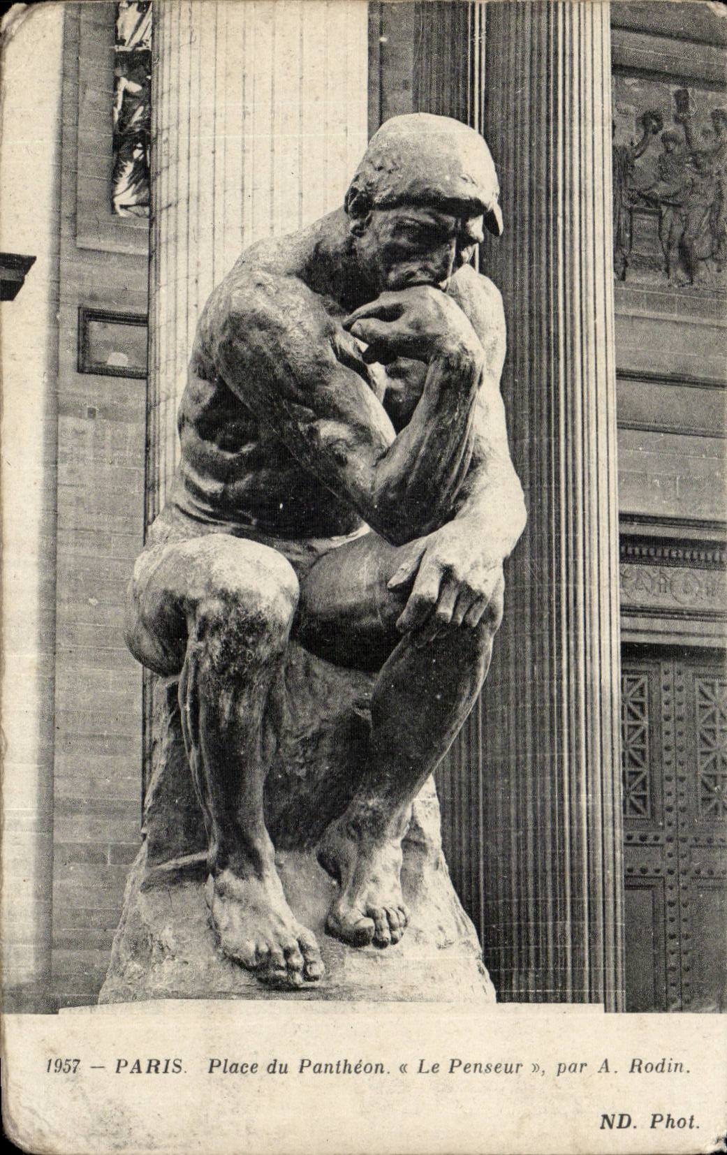 Paris - Place du Panthéon — « Le Penseur » par A. Rodin — ND. Phot.