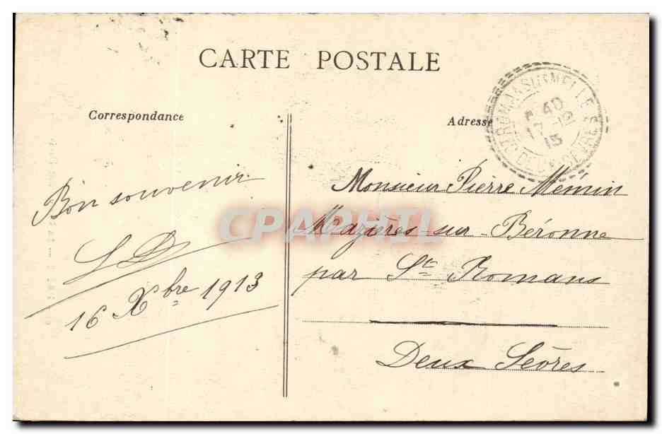 Paris CPA Porte St Denis  — Verso