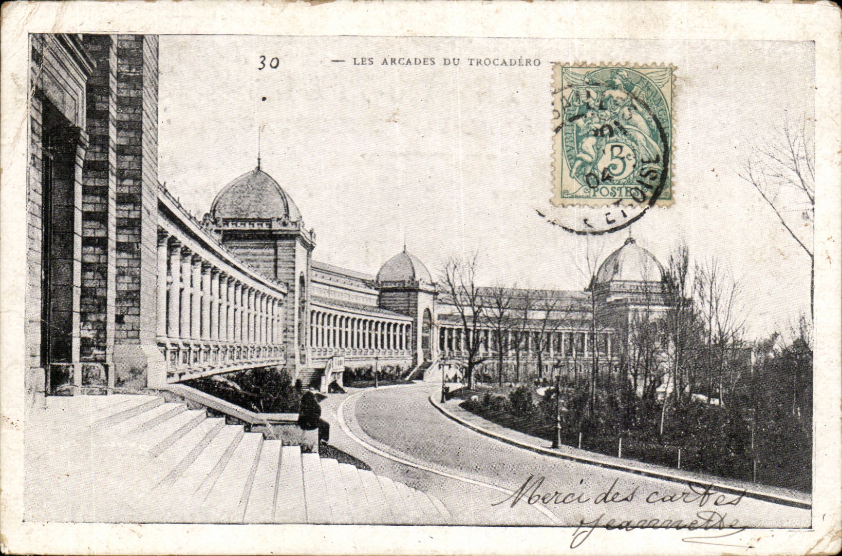 Paris CPA Trocadero Les arcades