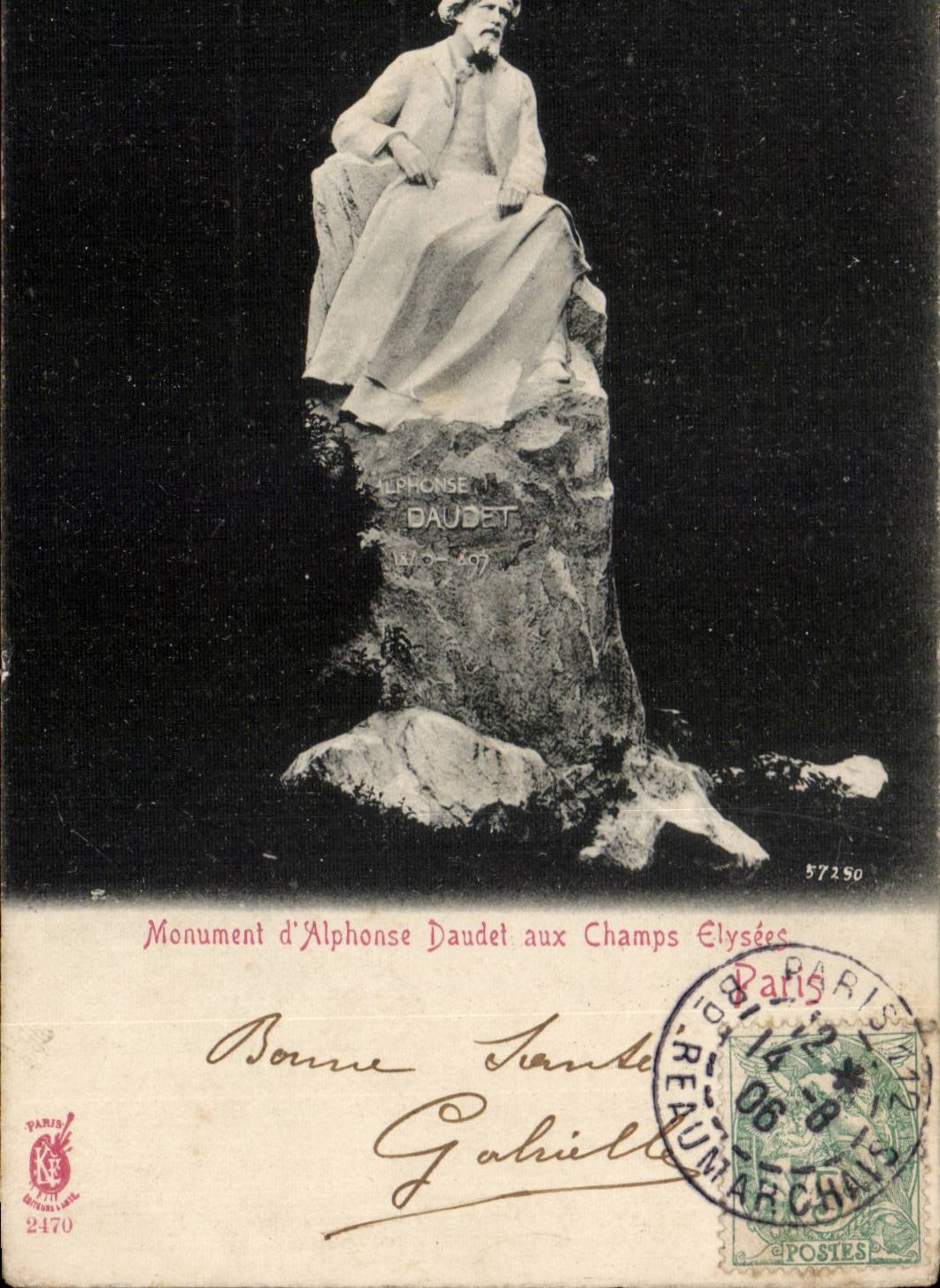 Paris CPA Monument d'alphonse dAudeet aux Champs elysees