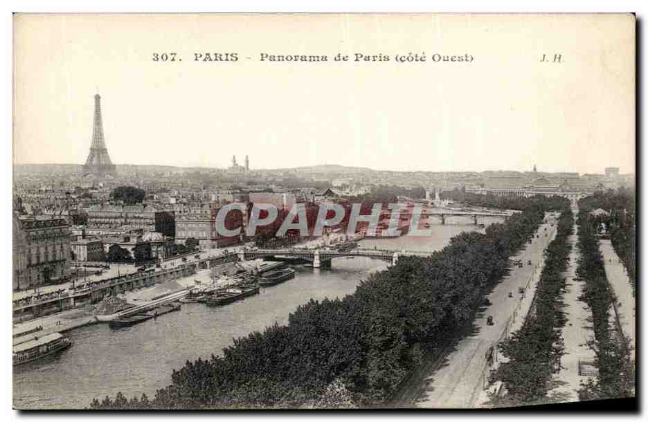 Paris CPA Panorama de Paris Tour Eiffel
