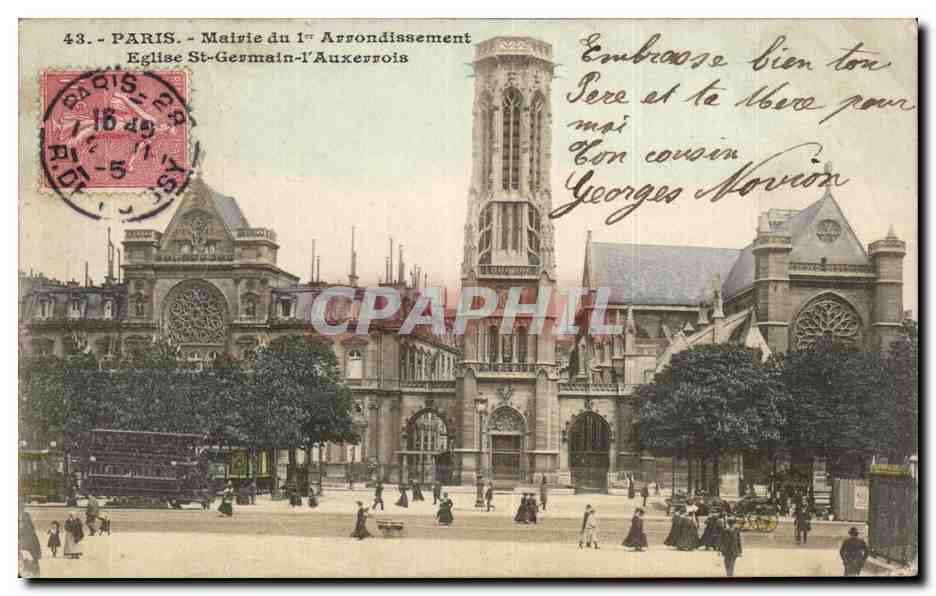 Paris CPA Mairie du 1er Eglise St GErmain l'auxerrois