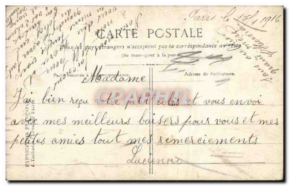 CPA Fantaisie Enfant Bonne annee — Rückseite
