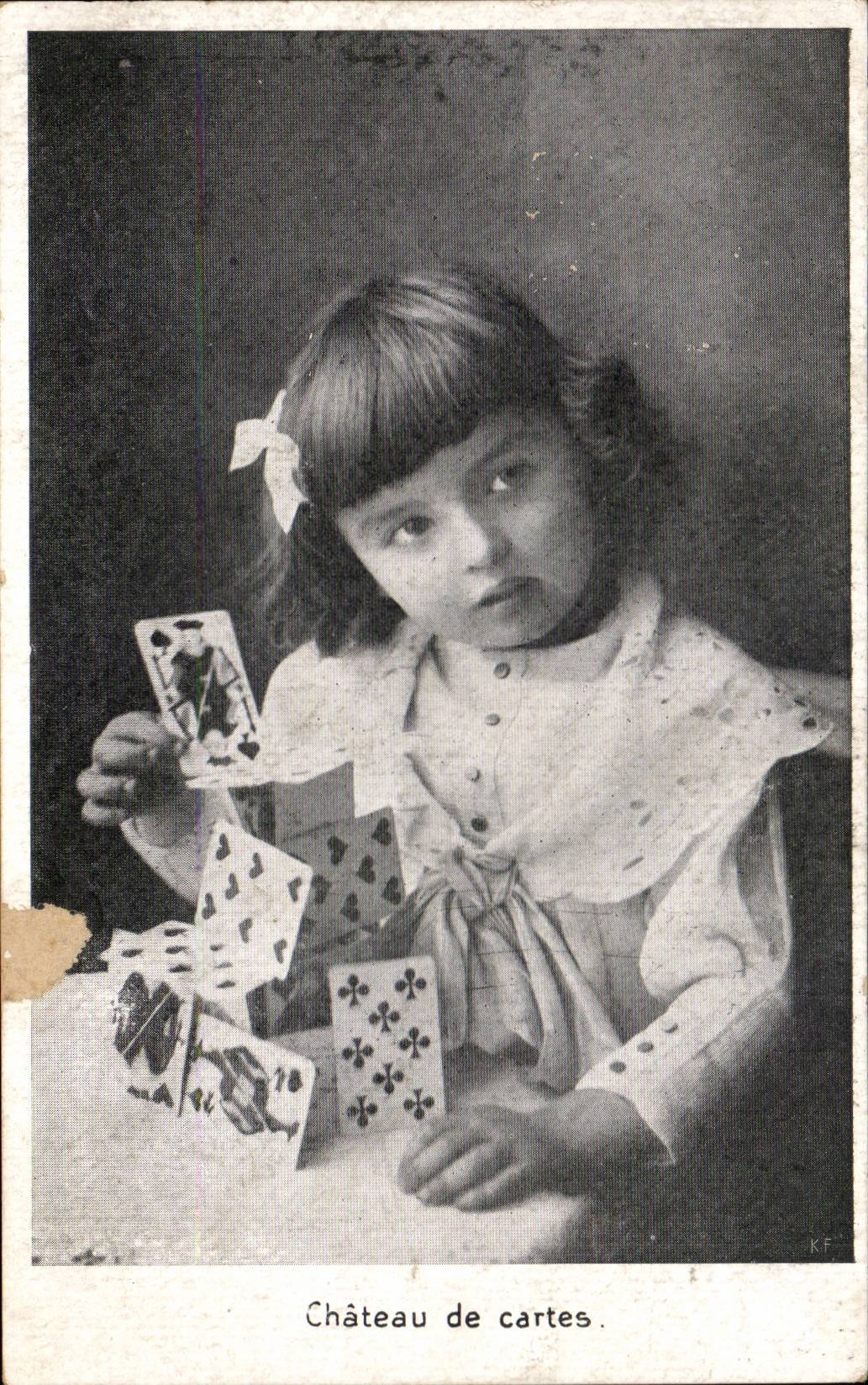 CPA FAntaisie Enfant Chateau de cartes