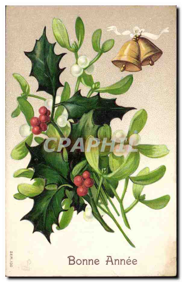 CPA FAntaisie Fleurs Bonne annee