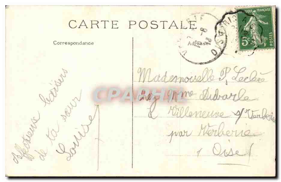 CPA Fantaisie Une pensee du Sacre Coeur Montmartre — Rückseite