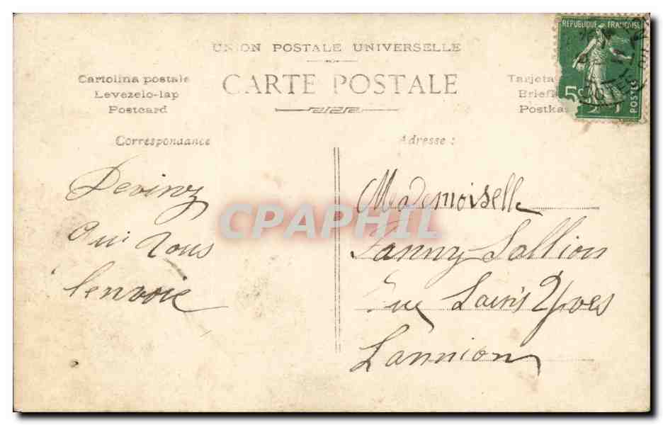 CPA Fantaisie Enfant Avion Aeroplane — Verso