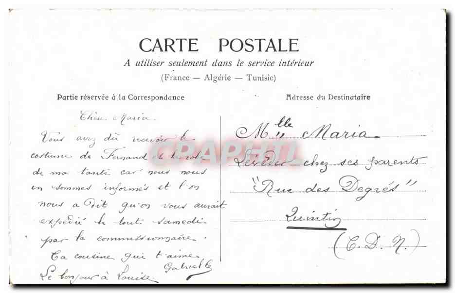 CPA Fantaisie Femme Velo Cycle Bicyclette — Verso