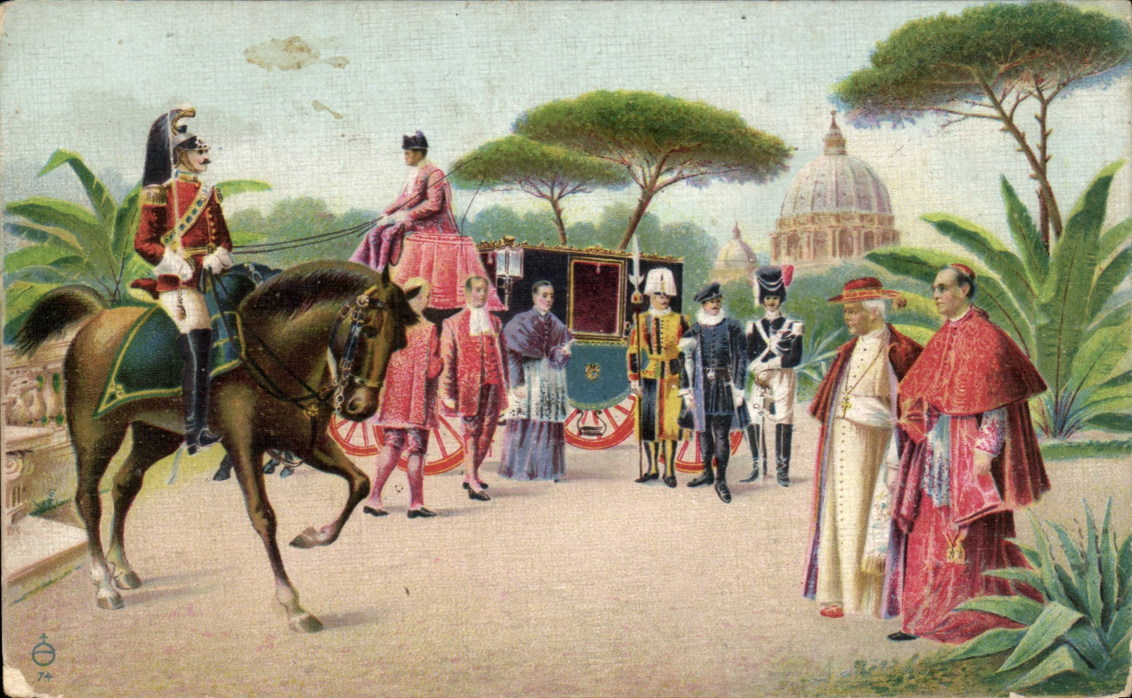 CPA Fantaisie Vatican Rome Uniforme Militaria 