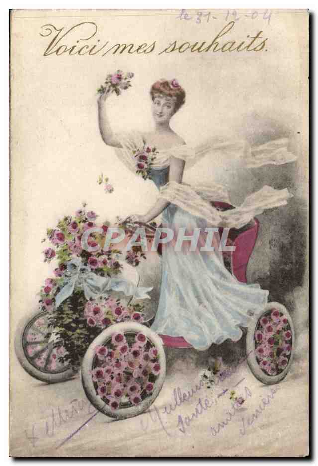 CPA Fantaisie Femme automobile
