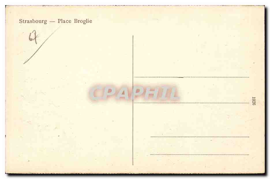 Strasbourg CPA Place Broglie — Verso