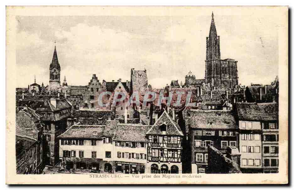 Strasbourg CPA Vue prise des magasins modernes