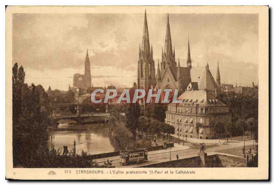 Strasbourg CPA Eglise protestante St Paul et la cathedrale