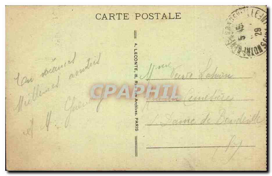 Paris CPA La Madeleine  — Verso
