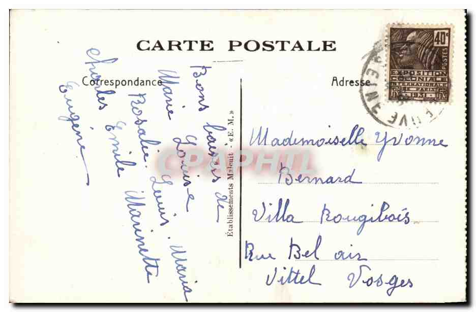 Paris CPA Opera — Rückseite