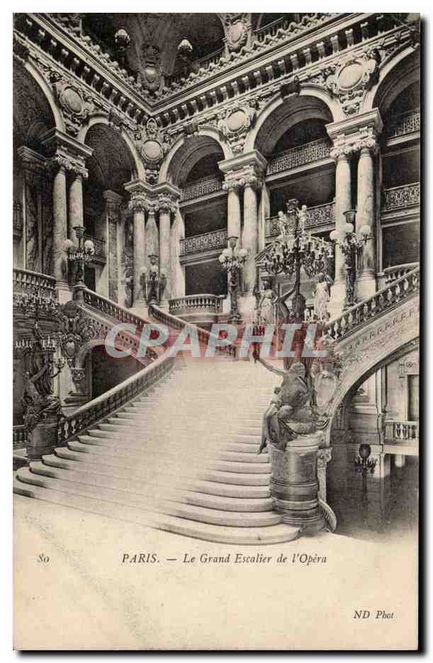 Paris CPA L'opera Le grand escalier